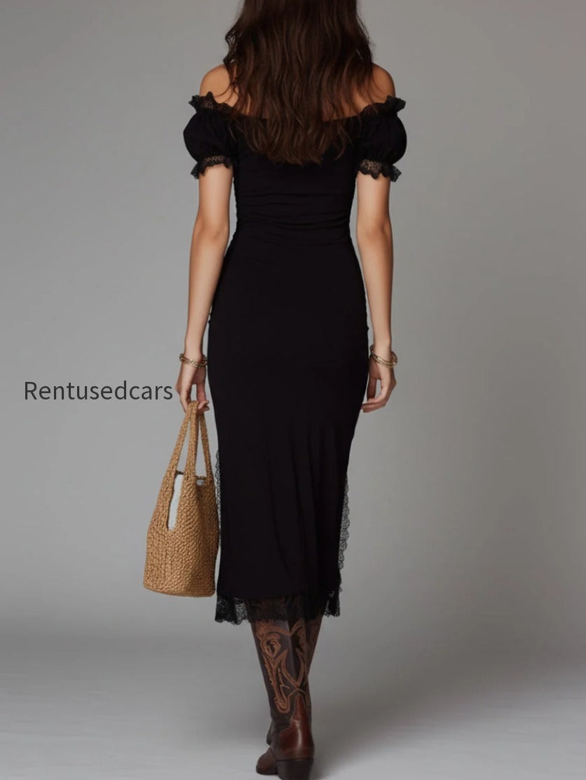off-the-shoulder-midi-dress-with-lace-trimmed-slit-hem