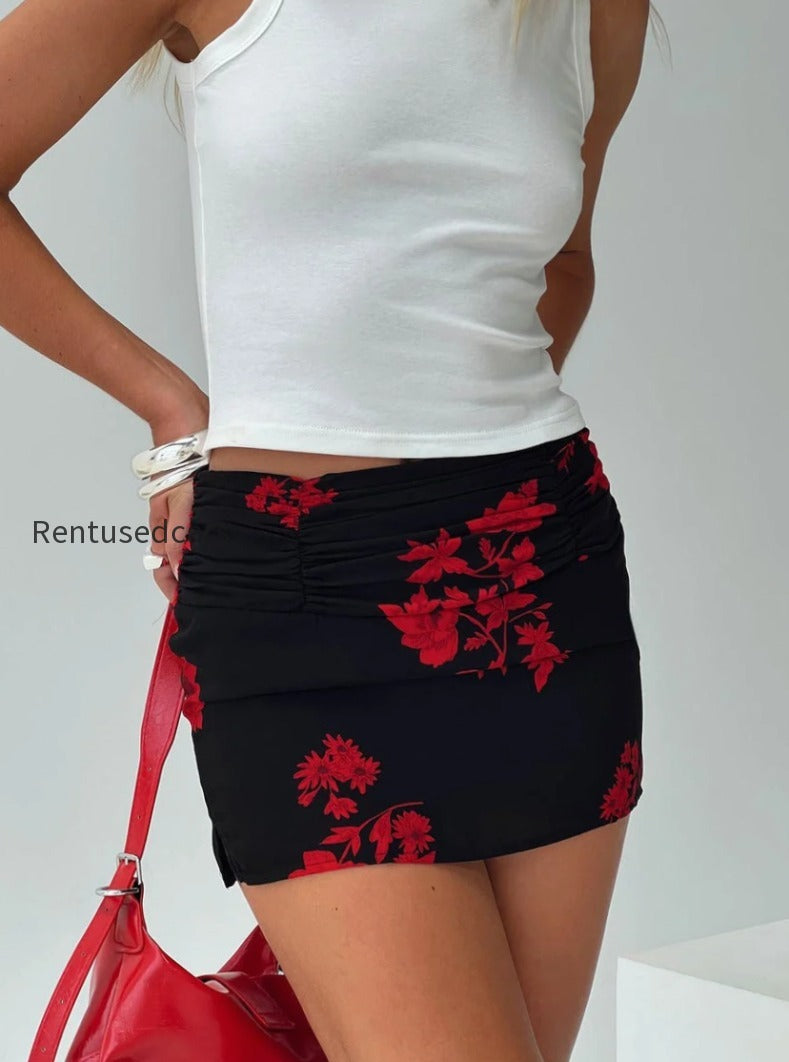 rosales-mini-skirt-black-red-floral