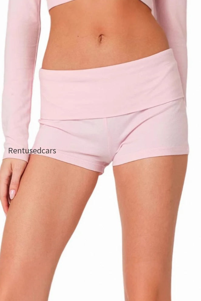 foldover-waist-mini-shorts